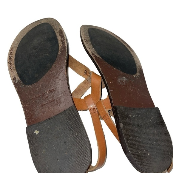 Matisse Women's Sandals Size 7M Brown Leather Thong Buckle Close Made in Italy - Picture 9 of 10